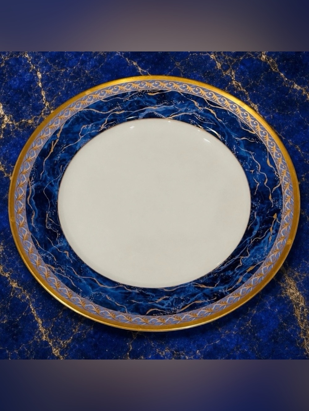 Christian Dior Azure Royale Fine Original Art SALAD PLATE 90s Vintage Porcelain